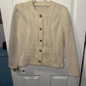 Women's Cream and White Jacket